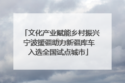 文化产业赋能乡村振兴 宁波援疆助力新疆库车入选全国试点城市