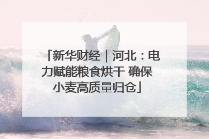 新华财经｜河北：电力赋能粮食烘干 确保小麦高质量归仓