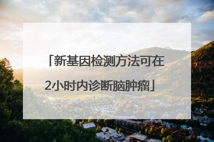 新基因检测方法可在2小时内诊断脑肿瘤