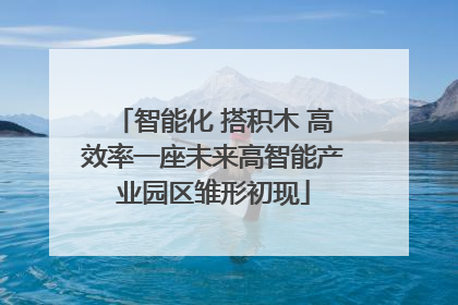 智能化 搭积木 高效率一座未来高智能产业园区雏形初现