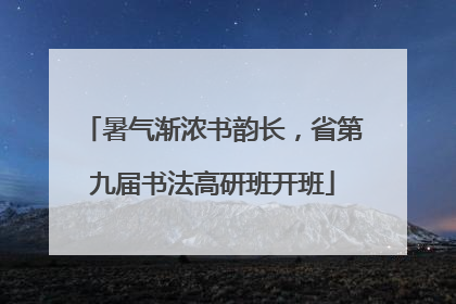 暑气渐浓书韵长，省第九届书法高研班开班