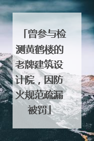 曾参与检测黄鹤楼的老牌建筑设计院，因防火规范疏漏被罚
