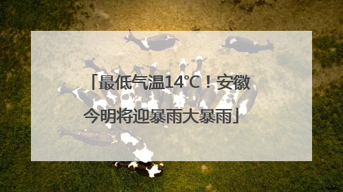 最低气温14℃！安徽今明将迎暴雨大暴雨