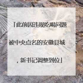 此前因违规吃喝问题被中央点名的安徽县城，新书记调整到位