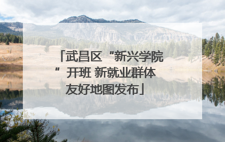 武昌区“新兴学院”开班 新就业群体友好地图发布