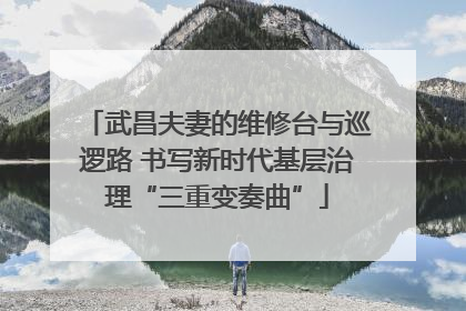 武昌夫妻的维修台与巡逻路 书写新时代基层治理“三重变奏曲”