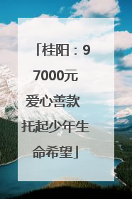 桂阳：97000元爱心善款 托起少年生命希望