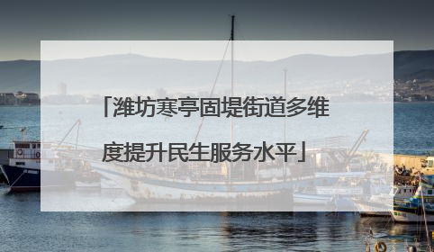 潍坊寒亭固堤街道多维度提升民生服务水平