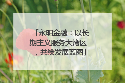 永明金融：以长期主义服务大湾区，共绘发展蓝图