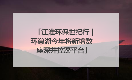 江淮环保世纪行｜环巢湖今年将新增数座深井控藻平台