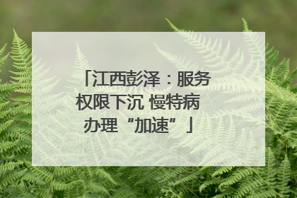 江西彭泽：服务权限下沉 慢特病办理“加速”