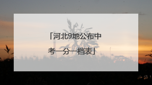 河北9地公布中考一分一档表