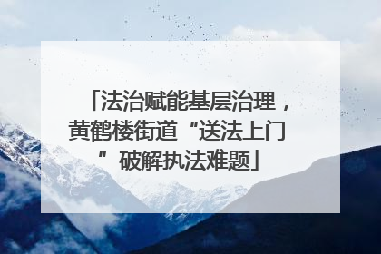 法治赋能基层治理，黄鹤楼街道“送法上门”破解执法难题