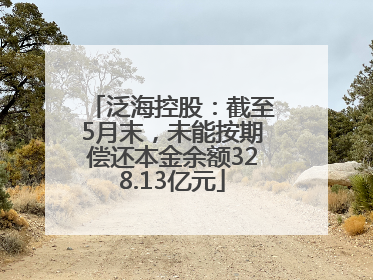 泛海控股：截至5月末，未能按期偿还本金余额328.13亿元