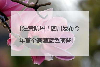 注意防暑！四川发布今年首个高温蓝色预警