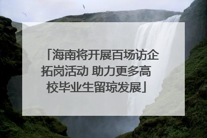 海南将开展百场访企拓岗活动 助力更多高校毕业生留琼发展