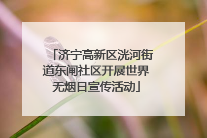 济宁高新区洸河街道东闸社区开展世界无烟日宣传活动