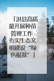 淇县高质量开展种苗管理工作 夯实生态文明建设“绿色根基”