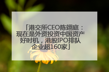 港交所CEO陈翊庭：现在是外资投资中国资产好时机，港股IPO排队企业超160家