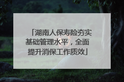 湖南人保寿险夯实基础管理水平，全面提升消保工作质效