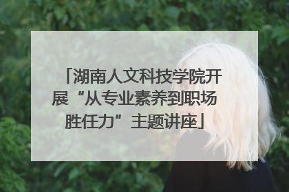 湖南人文科技学院开展“从专业素养到职场胜任力”主题讲座