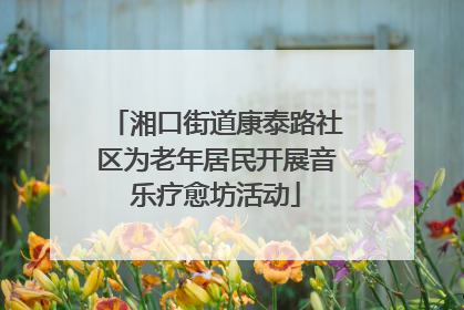 湘口街道康泰路社区为老年居民开展音乐疗愈坊活动