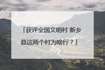 获评全国文明村 新乡县这两个村为啥行？