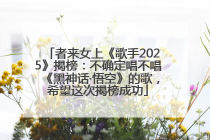 者来女上《歌手2025》揭榜：不确定唱不唱《黑神话·悟空》的歌，希望这次揭榜成功