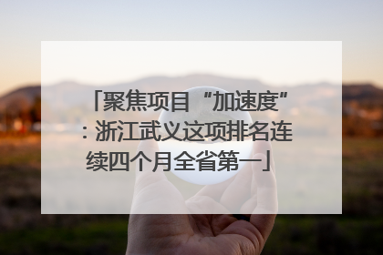 聚焦项目“加速度”：浙江武义这项排名连续四个月全省第一
