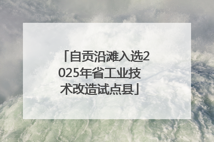 自贡沿滩入选2025年省工业技术改造试点县
