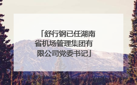 舒行钢已任湖南省机场管理集团有限公司党委书记