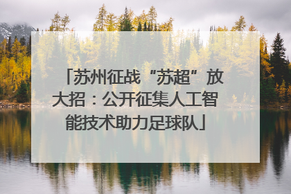 苏州征战“苏超”放大招：公开征集人工智能技术助力足球队