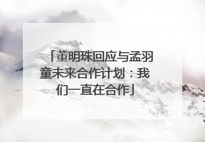 董明珠回应与孟羽童未来合作计划：我们一直在合作