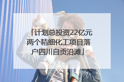 计划总投资22亿元 两个精细化工项目落户四川自贡沿滩