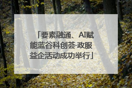 要素融通、AI赋能蓝谷科创荟·政服益企活动成功举行