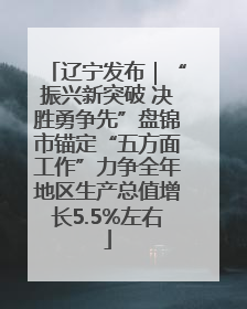 辽宁发布｜“振兴新突破 决胜勇争先”盘锦市锚定“五方面工作”力争全年地区生产总值增长5.5%左右
