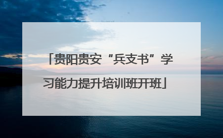 贵阳贵安“兵支书”学习能力提升培训班开班