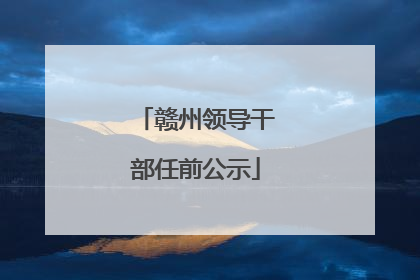 赣州领导干部任前公示