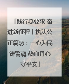 践行总要求 奋进新征程丨执法公正篇②：一心为民铸警魂 热血丹心守平安