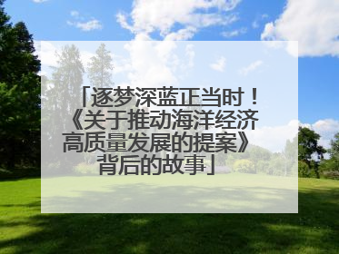 逐梦深蓝正当时！《关于推动海洋经济高质量发展的提案》背后的故事