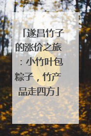 遂昌竹子的涨价之旅：小竹叶包粽子，竹产品走四方