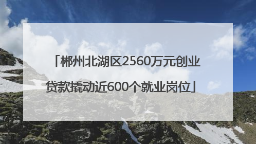 郴州北湖区2560万元创业贷款撬动近600个就业岗位