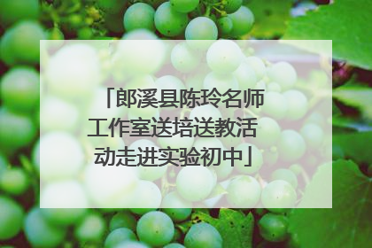 郎溪县陈玲名师工作室送培送教活动走进实验初中