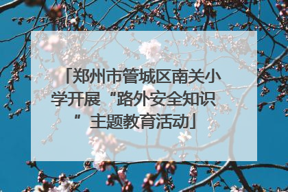 郑州市管城区南关小学开展“路外安全知识”主题教育活动