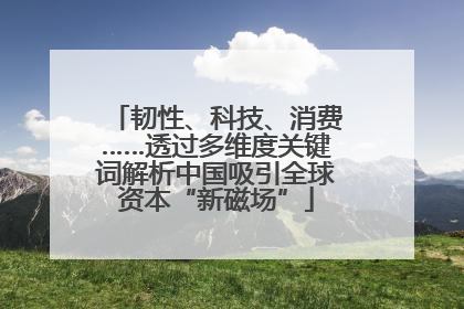 韧性、科技、消费……透过多维度关键词解析中国吸引全球资本“新磁场”
