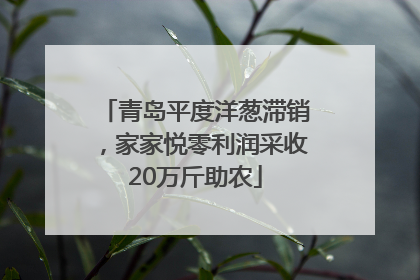 青岛平度洋葱滞销，家家悦零利润采收20万斤助农
