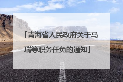 青海省人民政府关于马瑞等职务任免的通知
