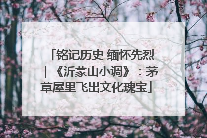 铭记历史 缅怀先烈｜《沂蒙山小调》：茅草屋里飞出文化瑰宝