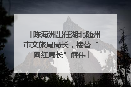 陈海洲出任湖北随州市文旅局局长，接替“网红局长”解伟