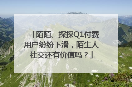 陌陌、探探Q1付费用户纷纷下滑，陌生人社交还有价值吗？